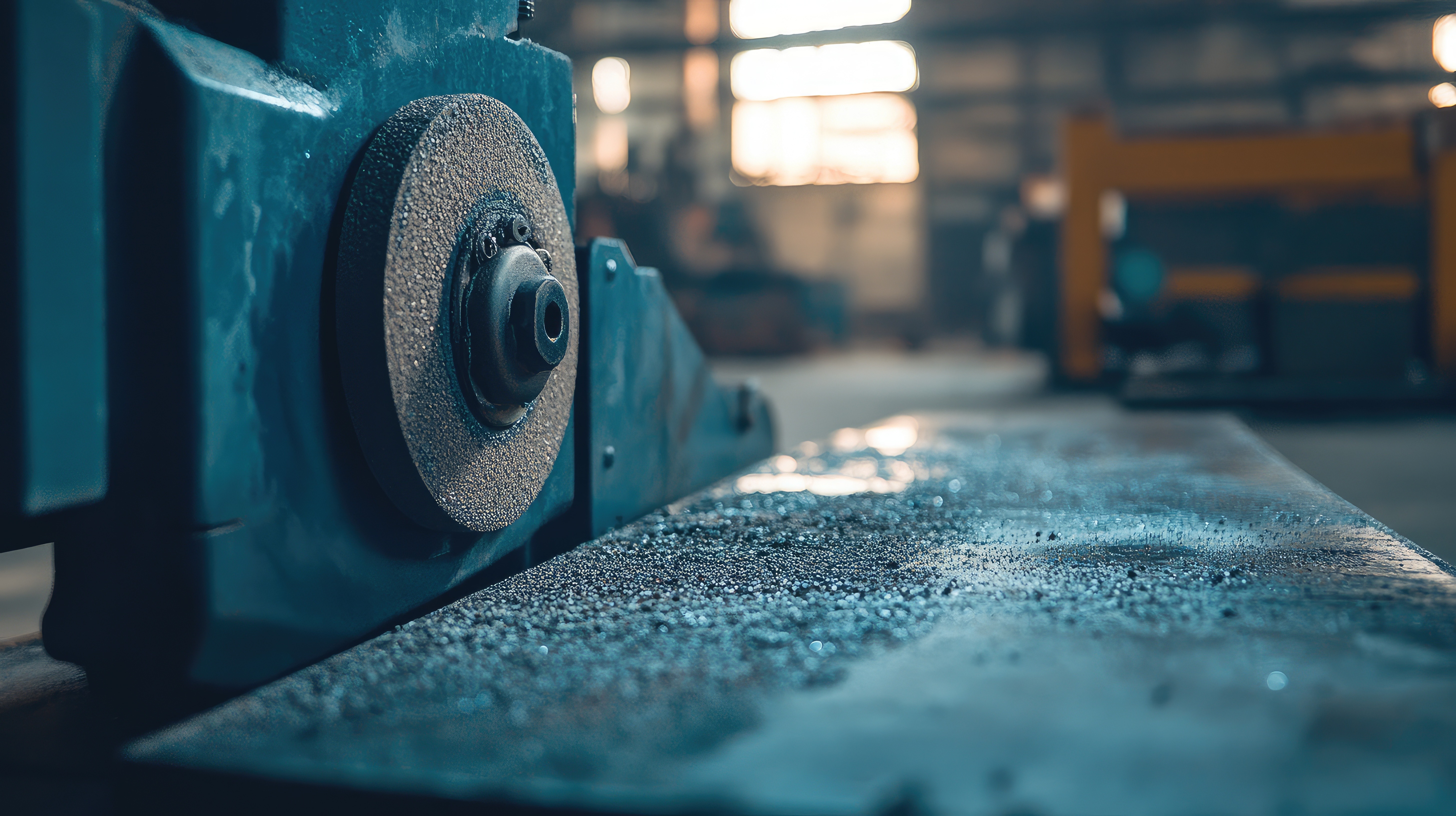 close up sandpaper grinder in a warehouse